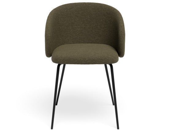 Henley Dining Chair - Black Legs - Forest Green Fabric
