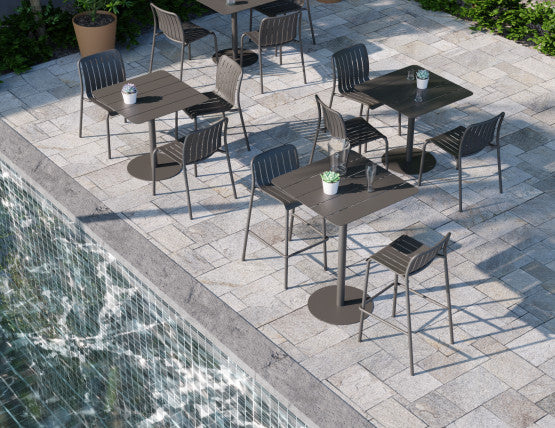 Roku Outdoor Bar Stool in Matt Charcoal