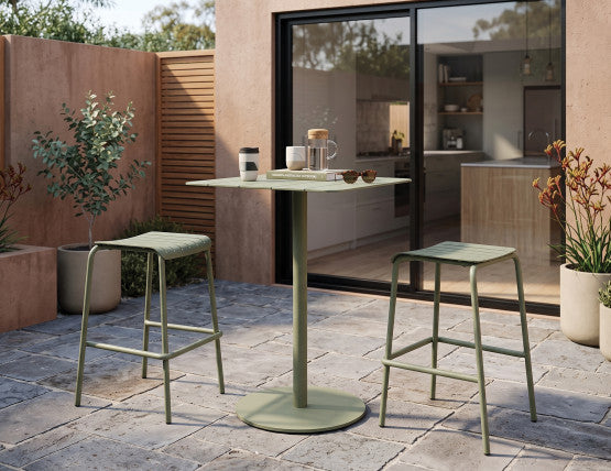 Roku High Bar Table - Outdoor - Eucalyptus Green - 65 x 65cm Table Top