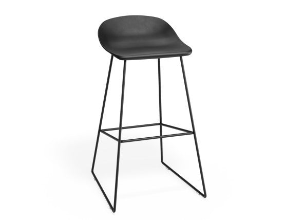 Pop - Black Frame and Black Shell Seat  - 65cm Kitchen Bench Seat Height