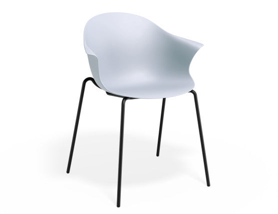 Pebble Armchair Pale Blue with Shell Seat - Pyramid Fixed Base