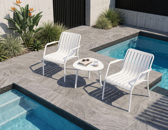 Roku Outdoor Lounge Chair in Matt White