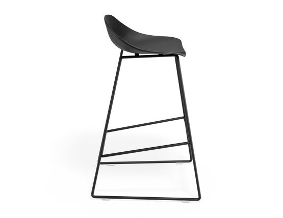 Pop - Black Frame and Black Shell Seat  - 65cm Kitchen Bench Seat Height