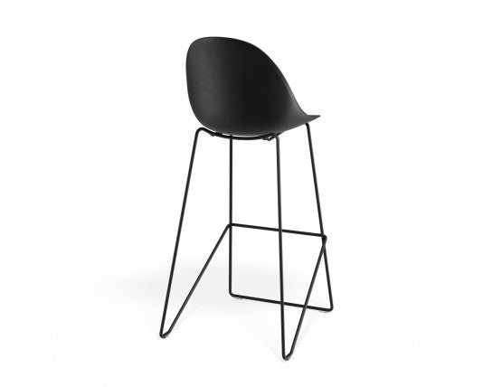 Pebble Black Stool Shell Seat - Counter Stool 75cm Seat