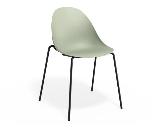 Pebble Chair Mint Green with Shell Seat - Pyramid Fixed Base with Castors - Black