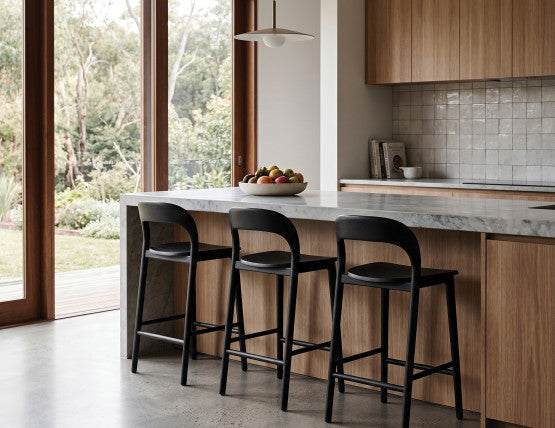 Mia Stool - Black  - 66cm Seat Height (Kitchen Bench height)