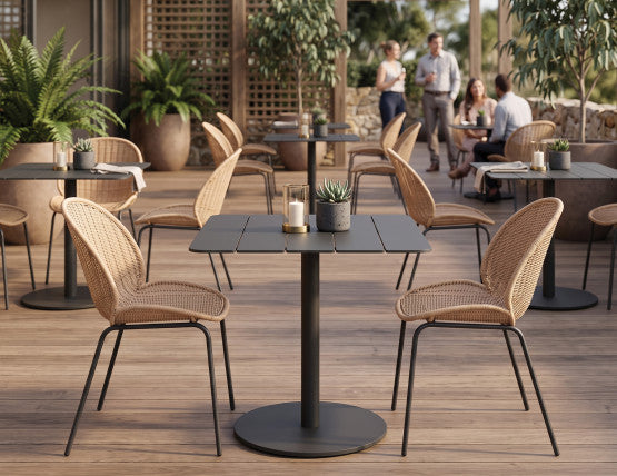 Roku Cafe Table - Outdoor - Charcoal - 65 x 65cm Table Top