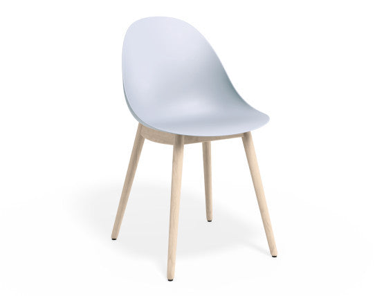 Pebble Chair Pale Blue with Shell Seat - Sled Stackable Base - Black