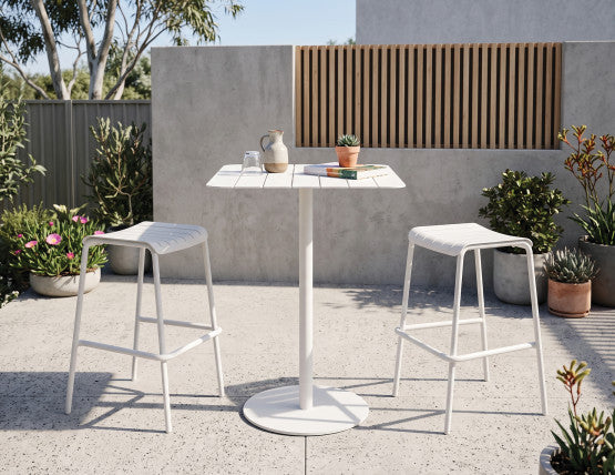 Roku High Bar Table - Outdoor - White - 65 x 65cm Table Top
