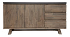 Savannah Acacia 3 Drawer 2 Door Buffet - Grey Top