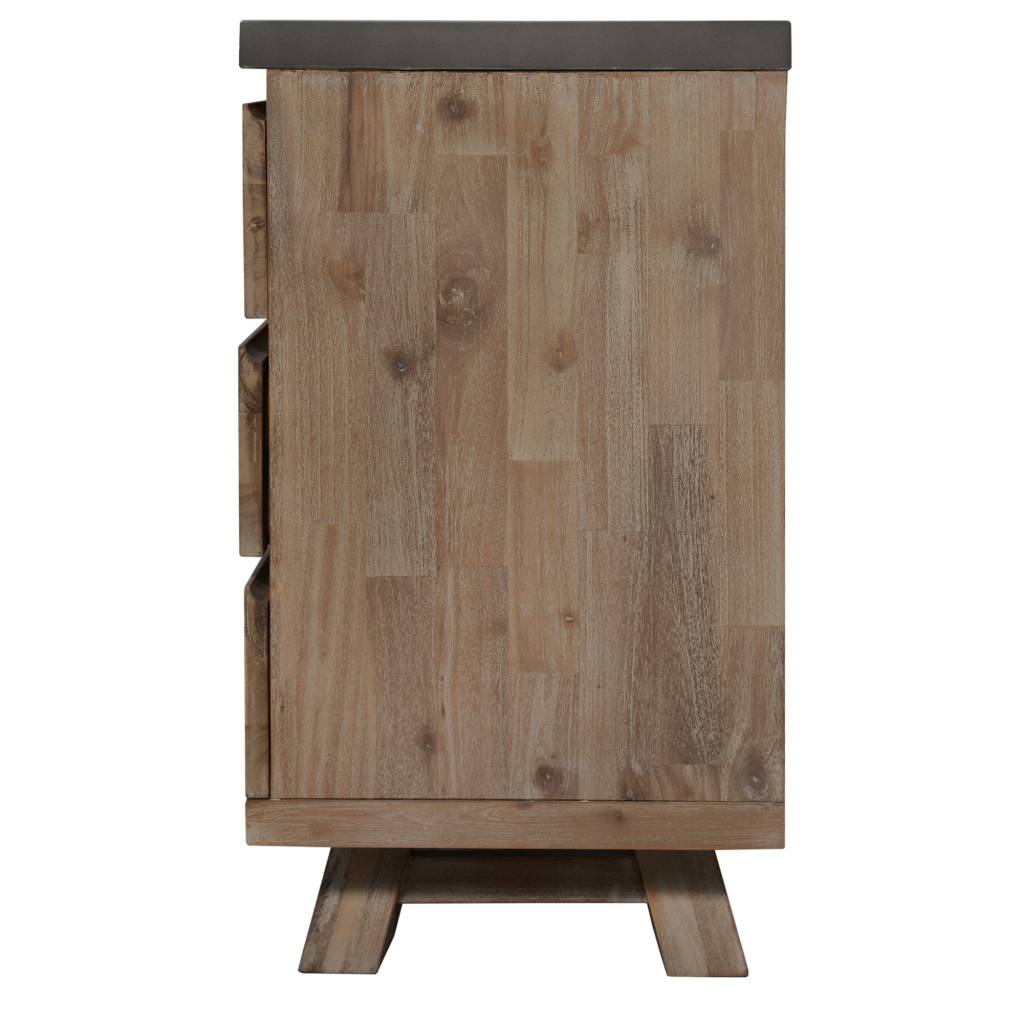 Savannah Acacia 3 Drawer 2 Door Buffet - Grey Top