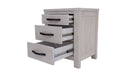 Seabrook 3 Drawer Bedside Table - White Wash