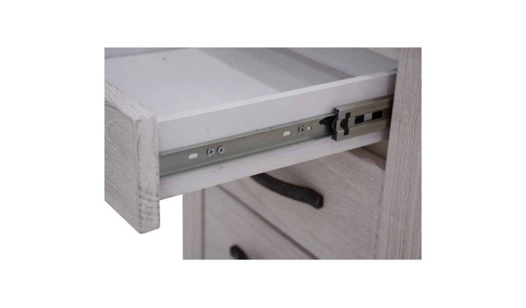 Seabrook 3 Drawer Bedside Table - White Wash