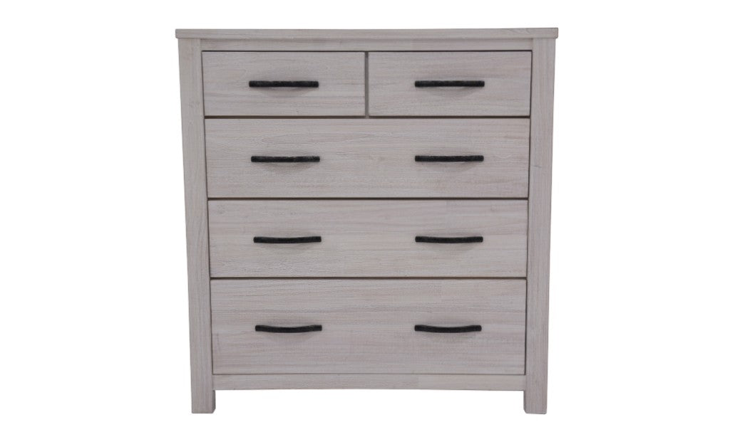 Seabrook 5 Drawer Tallboy - White Wash