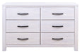 Seabrook 6 Drawer Dresser - White Wash