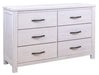 Seabrook 6 Drawer Dresser - White Wash