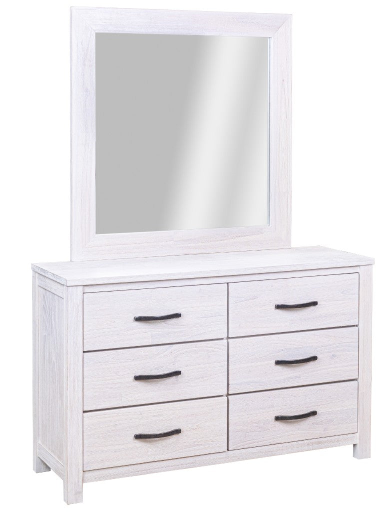 Florida Mirror & Dresser Set - White Ash