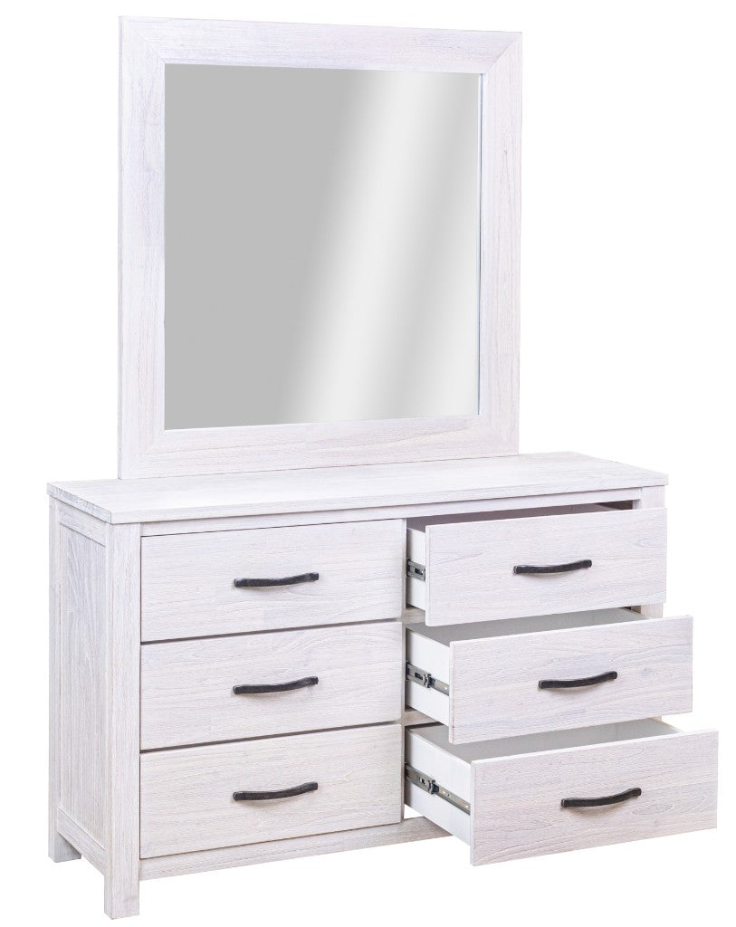 Florida Mirror & Dresser Set - White Ash