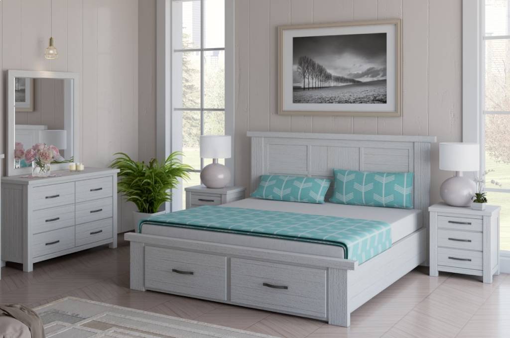 Seabrook 5 Piece King Bedroom Suite with Dresser & Mirror