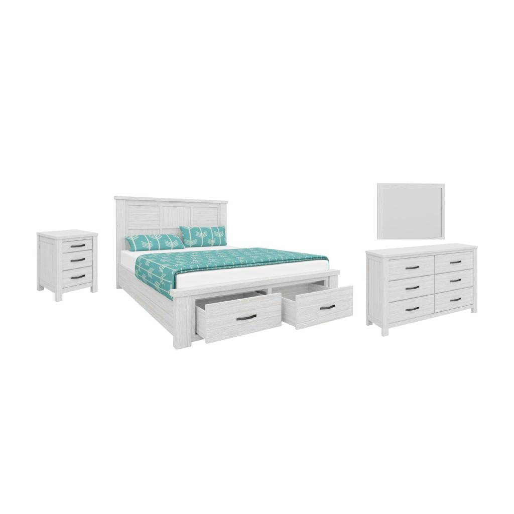 Seabrook 5 Piece Queen Bedroom Suite with Dresser & Mirror
