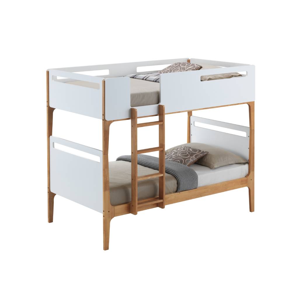 Hayes Single Over Single Bunk Bed - White/ Oak