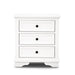 Vienna 3 Drawer Bedside Table - White