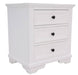 Vienna 3 Drawer Bedside Table - White