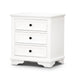 Vienna 3 Drawer Bedside Table - White