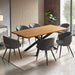 Tarian 2m Oak Dining Set with 6 Grey Chairs