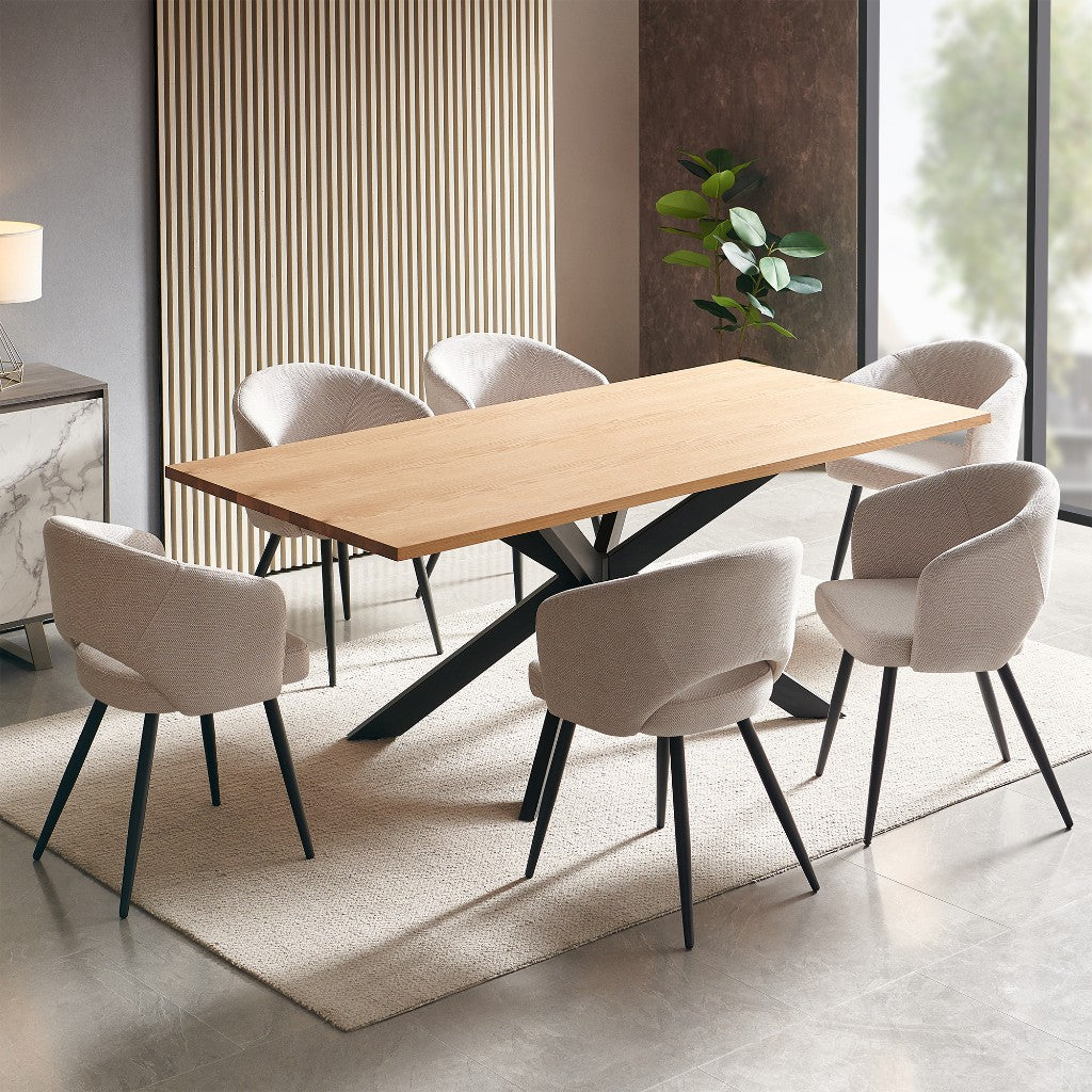 Barlow Dining Set Table with 6 Matzo Dining Chairs