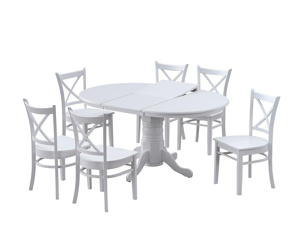 Nantucket 7 Piece Extension Dining Set - White