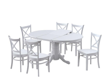 Nantucket 7 Piece Extension Dining Set - White
