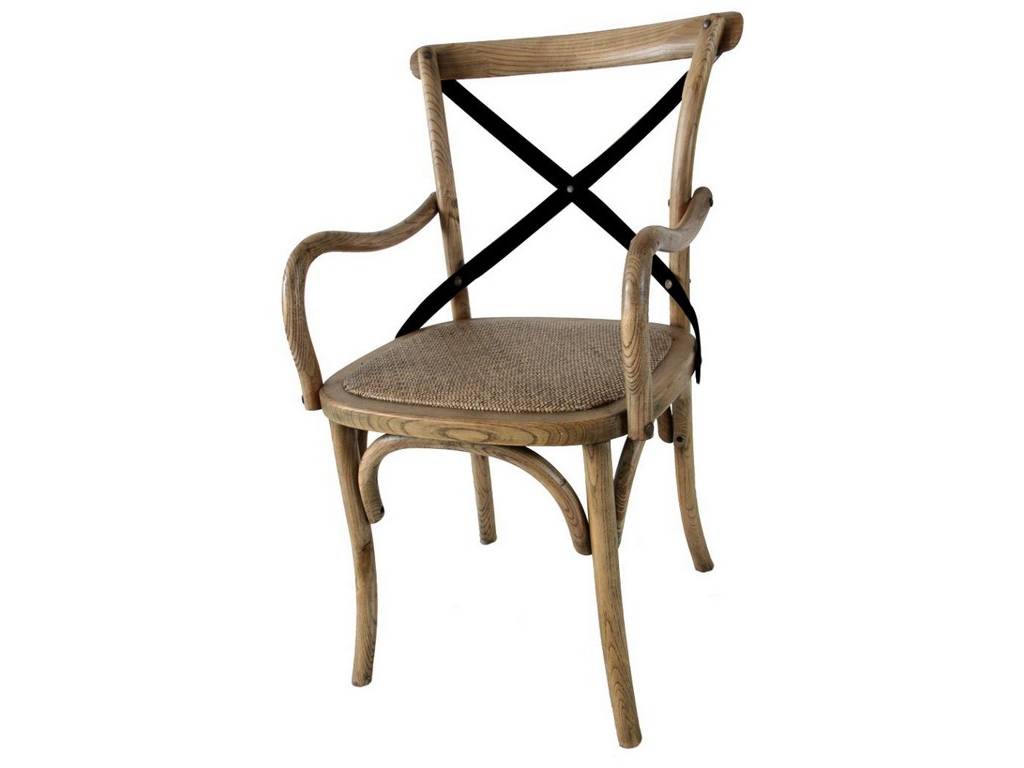 Arlo Cross Back Carver Chair - Oak