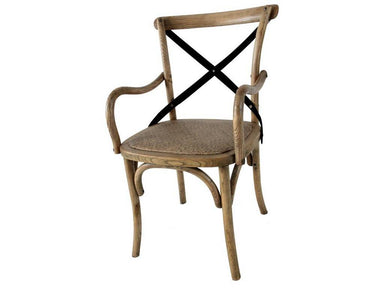 Arlo Cross Back Carver Chair - Oak