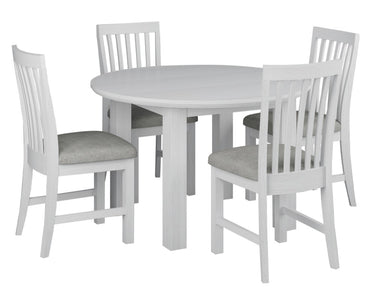 Shorehaven 5 Piece Round Dining Set - White