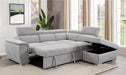 Carina Corner Sofa Bed with Right Chaise - Light Grey