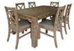 Kingsley 7 Piece Dining Set - Brushed Khaki