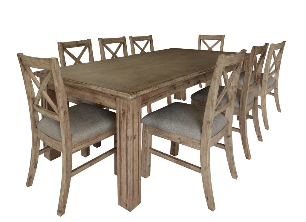 Kingsley 9 Piece Dining Set - Brushed Khaki