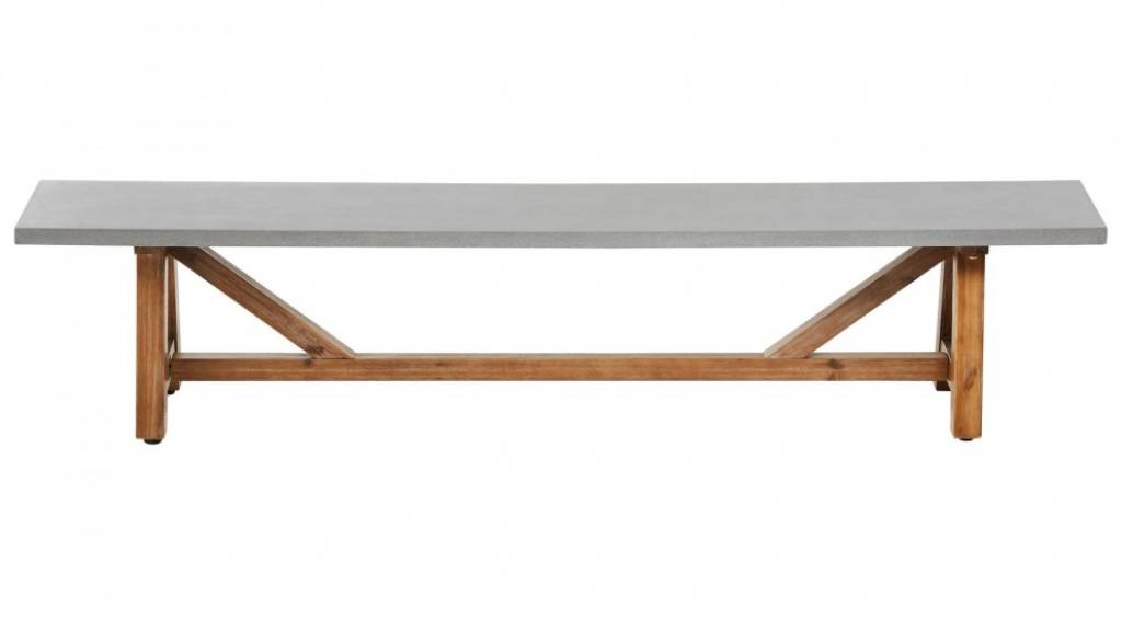 Solana Polycement Bench Seat 220cm - Grey