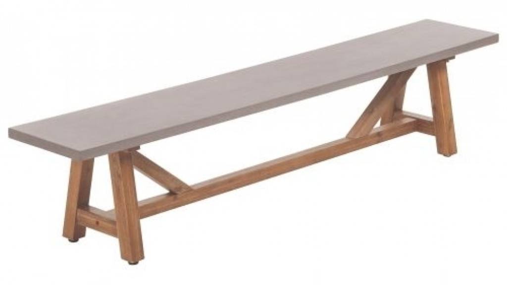 Solana Polycement Bench Seat 220cm - Grey