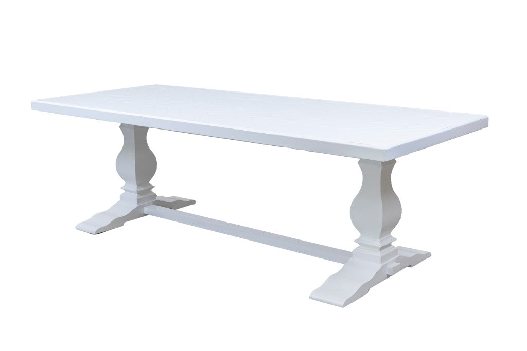 Beaumont Parquetry Dining Table 270cm - White