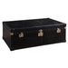 Montego Leather Storage Trunk Coffee Table - Black