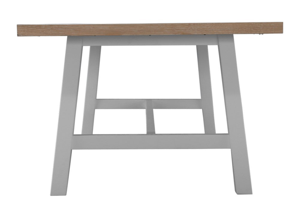 Ashfield Parquet Dining Table 190cm - White/Oak