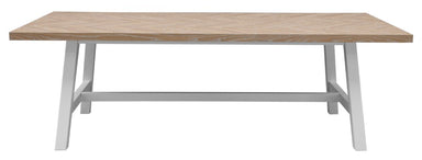 Ashfield Parquet Dining Table 240cm - White/Oak