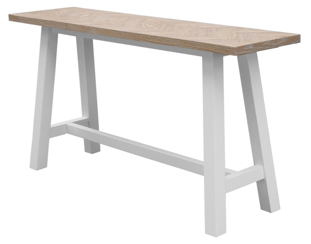 Ashfield Parquet Console Table - White/Oak