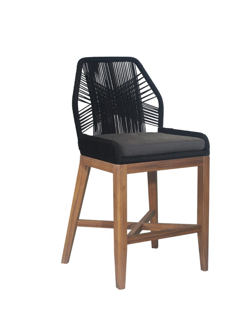 Lagos Low Arm Rope Bar Chair - Black