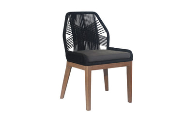 Lagos Low Arm Rope Dining Chair - Black