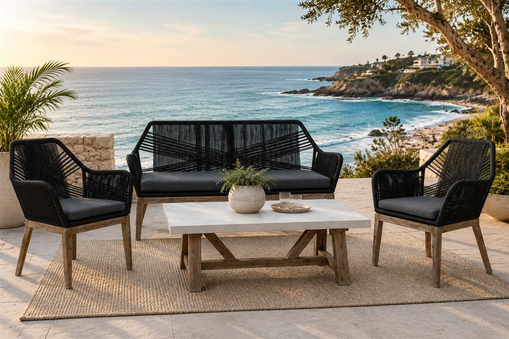 Lagos Outdoor 4 Piece Rope Lounge Set