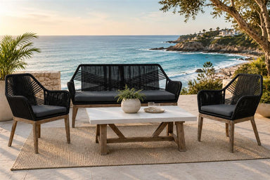 Lagos Outdoor 4 Piece Rope Lounge Set