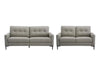 Emerson Leather 3 + 2 Seater Sofa Set - Silver